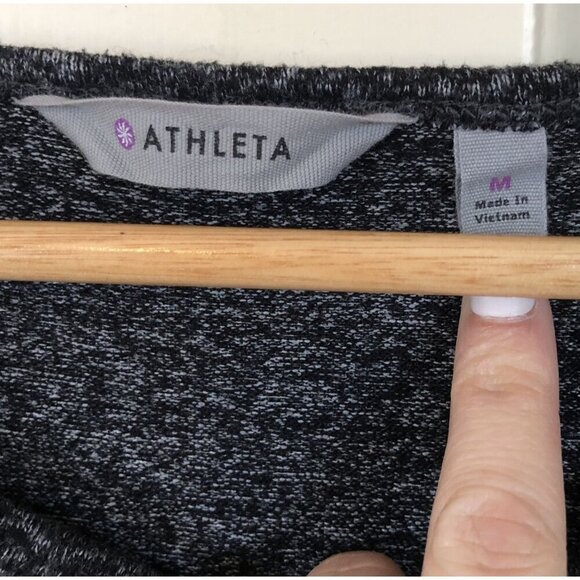 Athleta Ruched Waist Sheath Dress Womens M Dark Gray Heathered Soft Stretchy - Picture 3 of 8